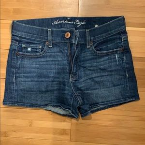 Dark High Waisted Denim Short